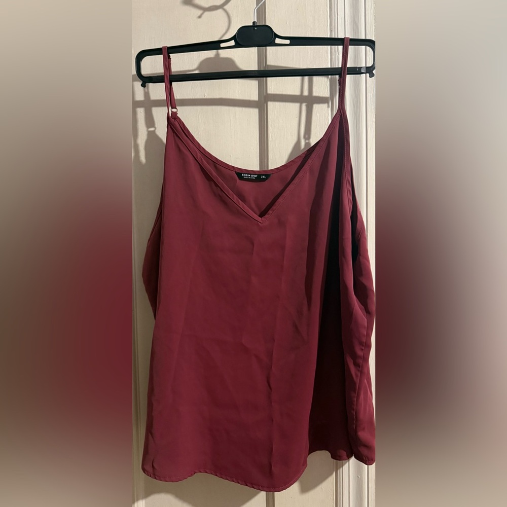 SHEIN Burgundy V-Neck Camisole